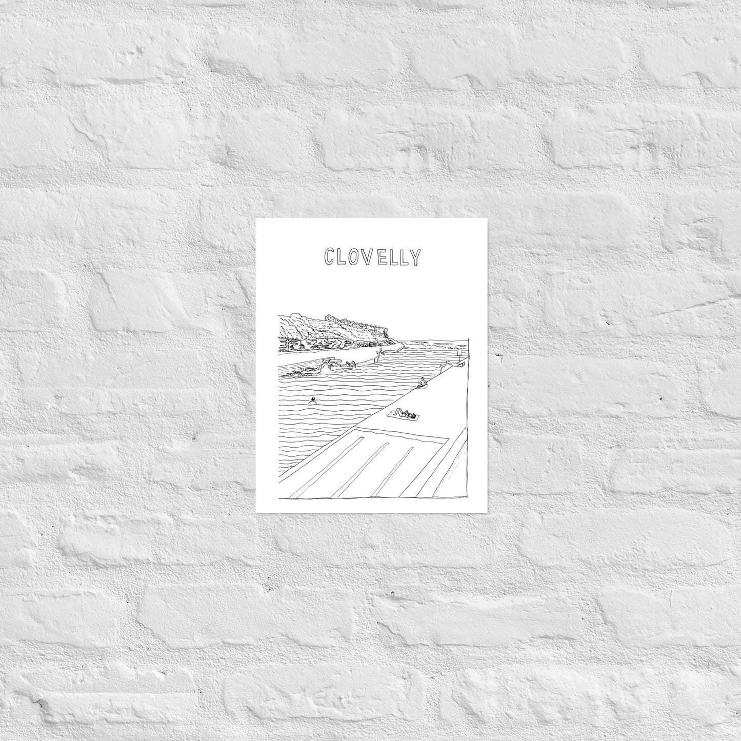 B&W Clovelly Poster