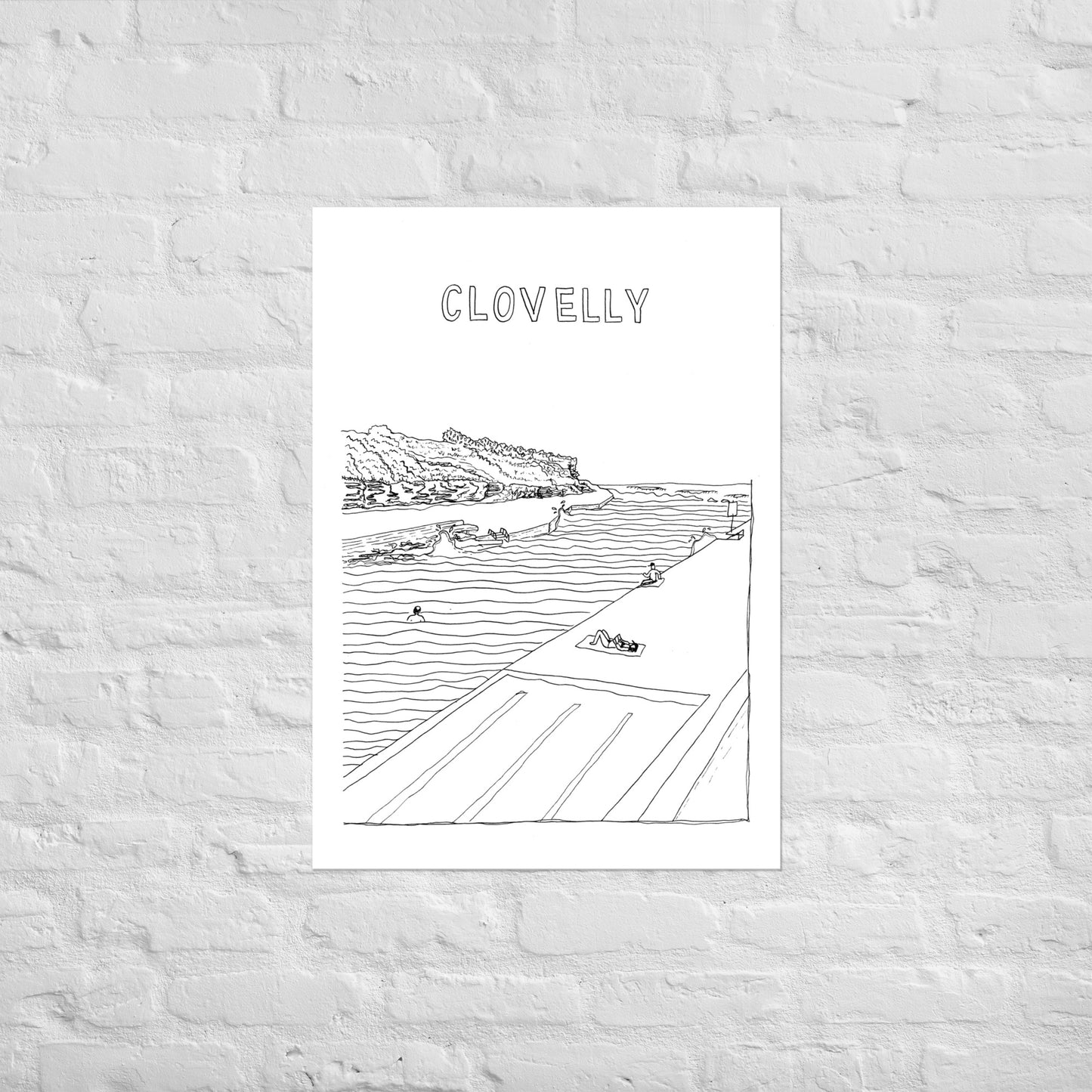 B&W Clovelly Poster