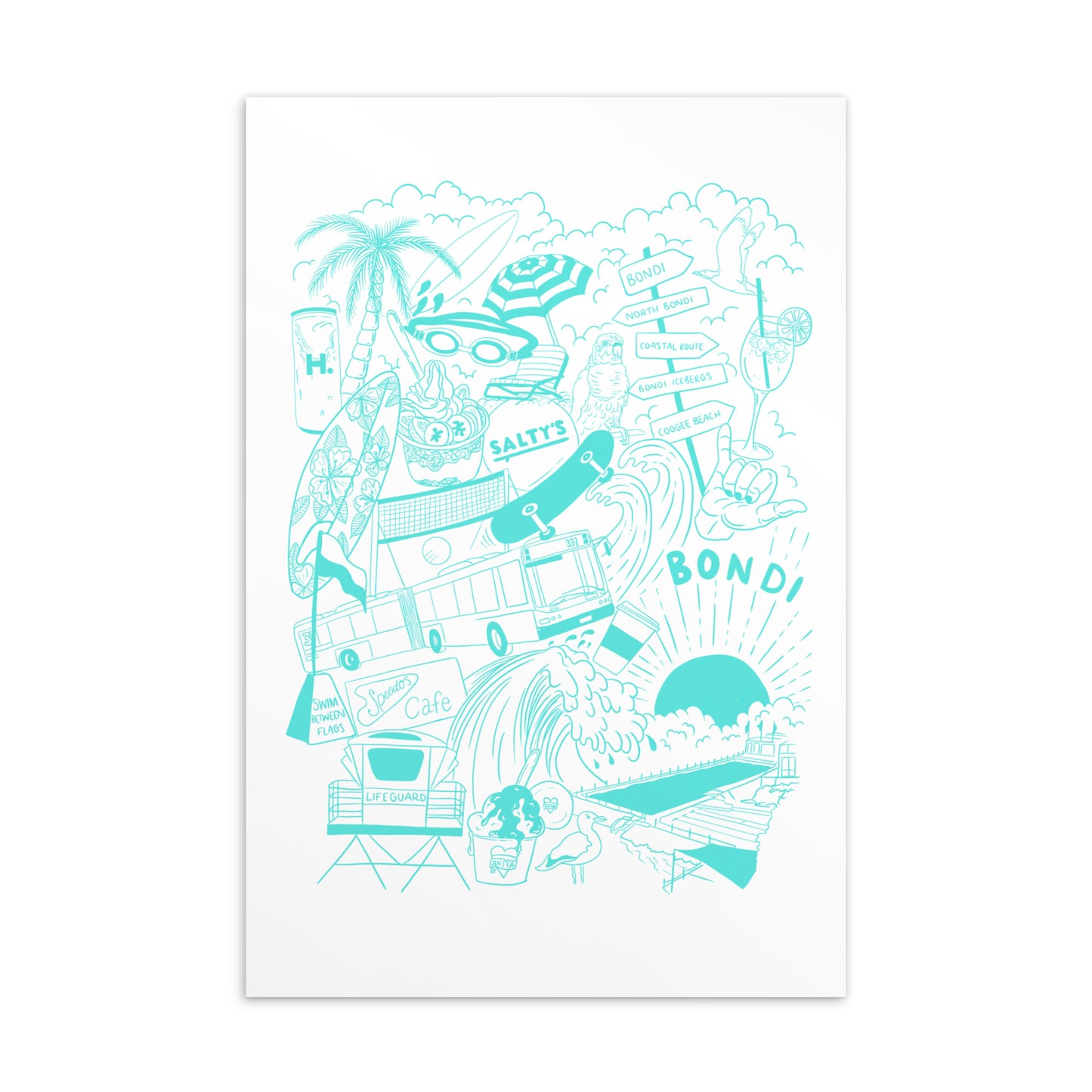 Bondi Beach Postcard